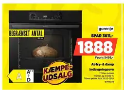 Power Gorenje airfry- & damp indbygningsovn tilbud