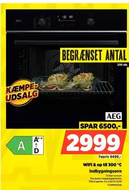 Power AEG WiFi & op til 300 °C Indbygningsovn tilbud