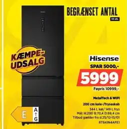 Power Hisense MetalTech & WiFi køle-/fryseskab tilbud