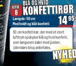 Thansen KONFETTIRØR BLÅ OG HVID tilbud