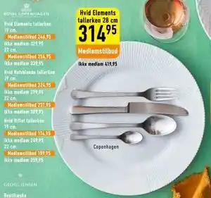 Hvid Elements tallerken 28 cm