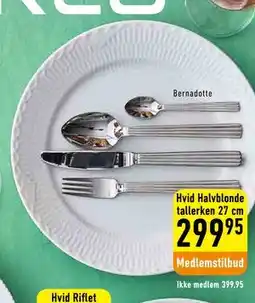 Imerco Hvid Halvblonde tallerken 27 cm tilbud