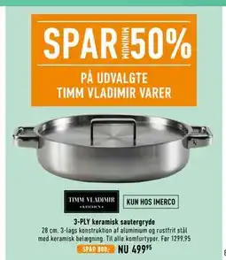 Imerco 3-PLY keramisk sautergryde tilbud