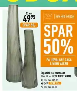 Imerco Organisk solittærvase tilbud