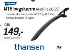 Thansen MTB bagskærm tilbud