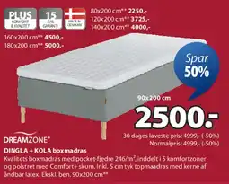 JYSK DREAMZONE DINGLA + KOLA boxmadras tilbud