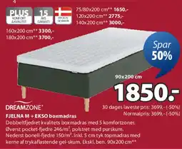 JYSK DREAMZONE FJELLMÅN + EKSØ boxmadras tilbud