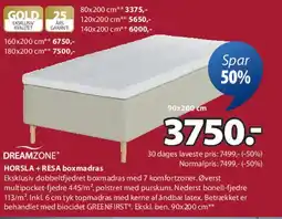 JYSK DREAMZONE HORSLA + RESA boxmadras tilbud