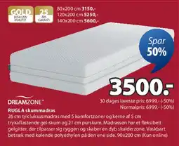 JYSK DREAMZONE RUGLA skummadras tilbud