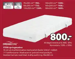 JYSK DREAMZONE STRIA springmadras tilbud