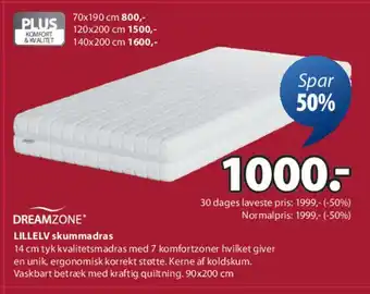 DREAMZONE LILLELV skummadras