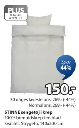 JYSK STINNE sengesæt i krep tilbud