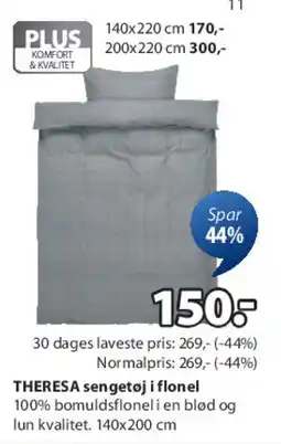 JYSK THERESA sengesæt i flonel tilbud