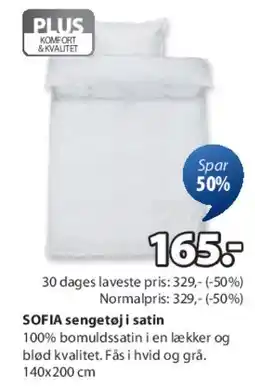 JYSK SOFIA sengesæt i satin tilbud