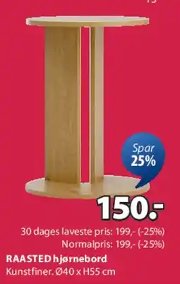 JYSK RAASTED hjørnebord tilbud