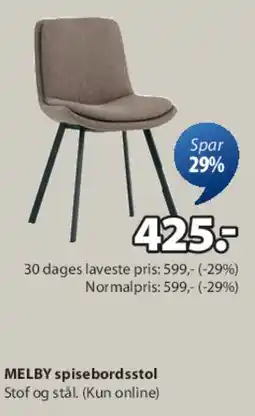 JYSK MELBY spisestol tilbud