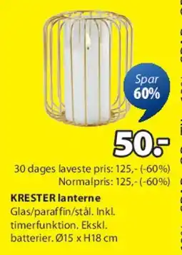 JYSK KRESTET lanterne tilbud