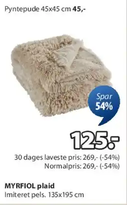JYSK MYRFOL plaid tilbud