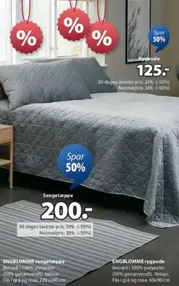 JYSK ENGBLOMNE sengeteppe tilbud