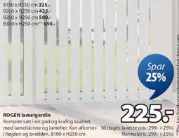 JYSK ROGEN lamelgardin tilbud