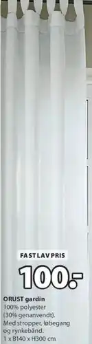 JYSK ORUST gardin tilbud