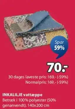 JYSK INKALIVE vattæppe tilbud