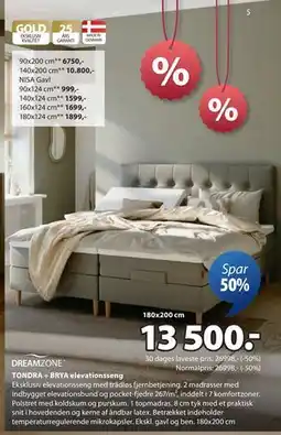 JYSK TONDRA + BRYA elevationsseng tilbud