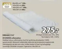 JYSK EFJORDEN rullemadras tilbud