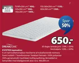 JYSK KVISTEN topmadras tilbud