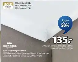 JYSK ELIN kuvertlagen i satin tilbud