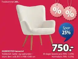 JYSK HUNDESTED lænestol tilbud