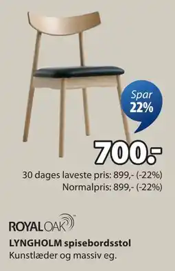 JYSK LYNGHOLM spisebordsstol tilbud