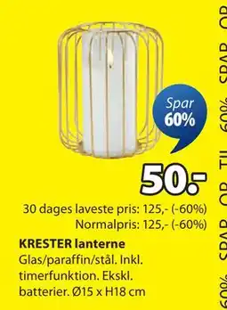 JYSK KRESTER lanterne tilbud