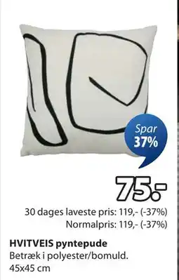 JYSK HVITVEIS pyntepude tilbud