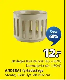 JYSK ANDERAS fyrfadsstage tilbud
