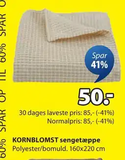 JYSK KORNBLOMST sengetæppe tilbud