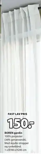 JYSK BOREN gardin tilbud