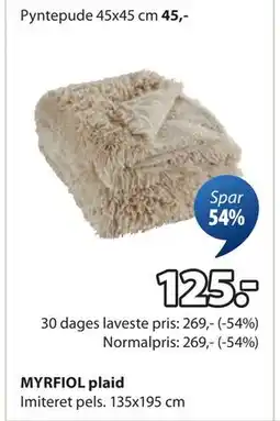JYSK MYRFIOL plaid tilbud