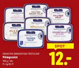 Lidl GRAASTEN SØNDERJYSKE FRISTELSER Pålægssalat tilbud