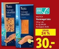 Lidl NAUTICA Varmrøget laks tilbud