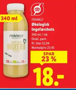 Lidl FRANKLY Økologisk ingefærshots tilbud