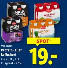 Lidl MILBONA Protein- eller kefirshort tilbud