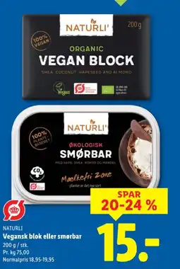 Lidl NATURLI Vegansk blok eller smørbar tilbud
