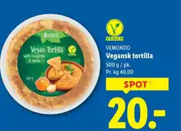 Lidl VEMONDO Vegansk tortilla tilbud