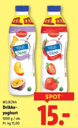 Lidl MILBONA Drikke- yoghurt tilbud