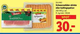 Lidl DULANO Schwarzwälder skinke eller kyllingepølser tilbud