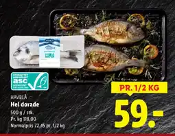 Lidl HAVBLÅ Hel dorade tilbud