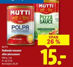 Lidl MUTTI Hakkede tomater eller pizzasauce tilbud