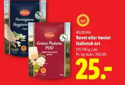 Lidl MILBONA Revet eller høvlet italiensk ost tilbud