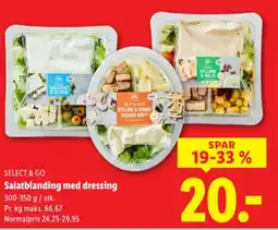 Lidl SELECT & GO Salatblanding med dressing tilbud